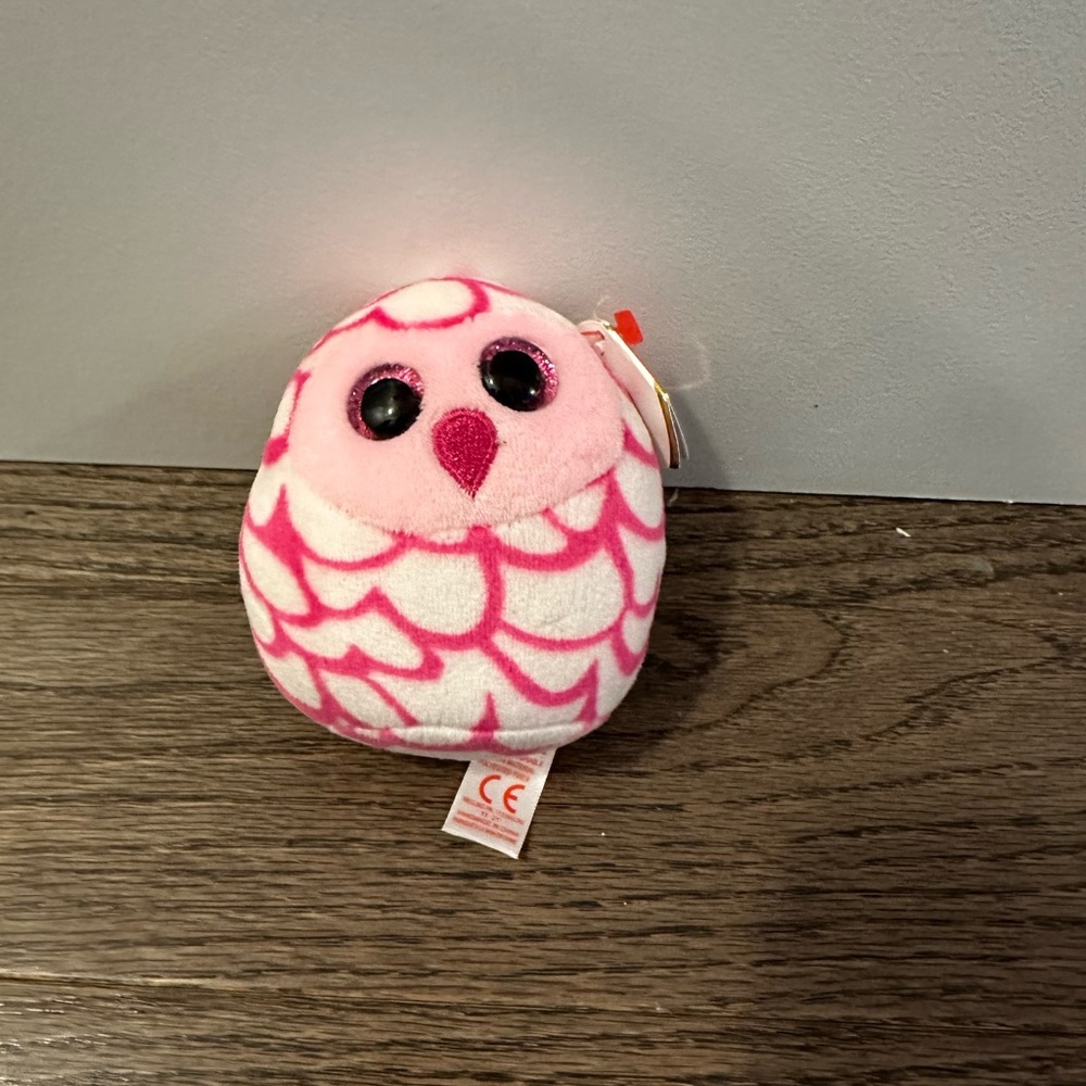 TyBeanie Boo Pinky the Owl-squish a boo!! Great for Valentine's Day!